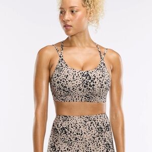 Peloton Tan and Black Sports Bra